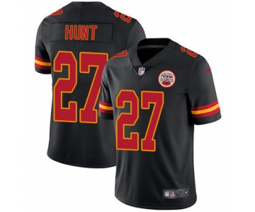 Nike Kansas City Chiefs #27 Kareem Hunt Black Men's Stitched NFL Limited Rush Jersey