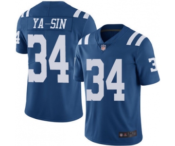 Colts #34 Rock Ya-Sin Royal Blue Men's Stitched Football Limited Rush Jersey