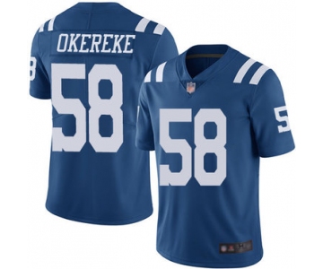 Colts #58 Bobby Okereke Royal Blue Men's Stitched Football Limited Rush Jersey