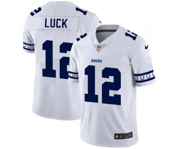 Indianapolis Colts #12 Andrew Luck Nike White Team Logo Vapor Limited NFL Jersey