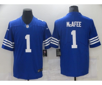 Men Indianapolis Colts 1 Mcafee Blue Nike Vapor Untouchable Limited 2021 NFL Jersey