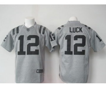 Men's Indianapolis Colts #12 Andrew Luck Nike Gray Gridiron 2015 NFL Gray Limited Jersey