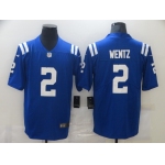 Men's Indianapolis Colts #2 Carson Wentz Royal Blue 2020 Vapor Untouchable Stitched NFL Nike Limited Jersey