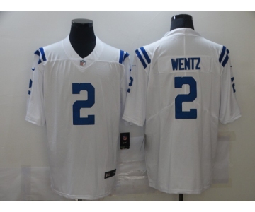 Men's Indianapolis Colts #2 Carson Wentz White 2021 Vapor Untouchable Stitched NFL Nike Limited Jersey