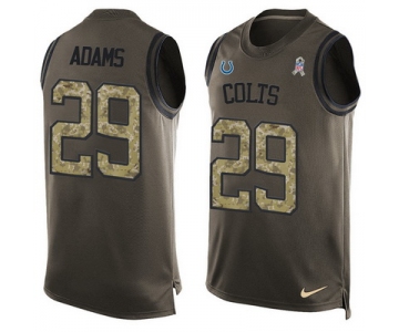 Men's Indianapolis Colts #29 Mike Adams Green Salute to Service Hot Pressing Player Name & Number Nike NFL Tank Top Jersey