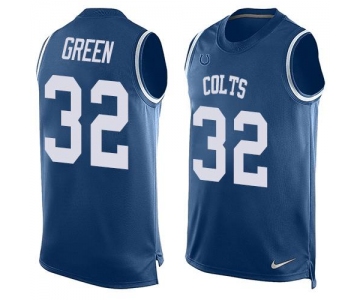 Men's Indianapolis Colts #32 T.J. Green Royal Blue Hot Pressing Player Name & Number Nike NFL Tank Top Jersey