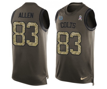 Men's Indianapolis Colts #83 Dwayne Allen Green Salute to Service Hot Pressing Player Name & Number Nike NFL Tank Top Jersey