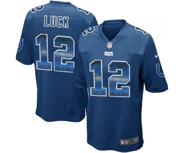 Nike Colts #12 Andrew Luck Royal Blue Team Color Men's Stitched NFL Limited Strobe Jersey