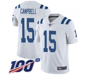 Nike Colts #15 Parris Campbell White Men's Stitched NFL 100th Season Vapor Limited Jersey