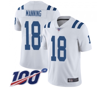 Nike Colts #18 Peyton Manning White Men's Stitched NFL 100th Season Vapor Limited Jersey