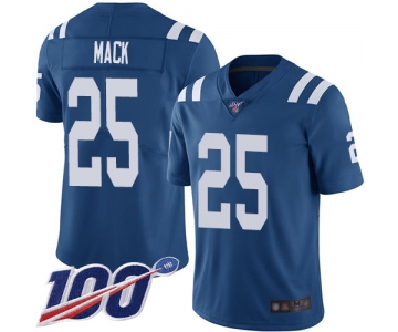 Nike Colts #25 Marlon Mack Royal Blue Team Color Men's Stitched NFL 100th Season Vapor Limited Jersey