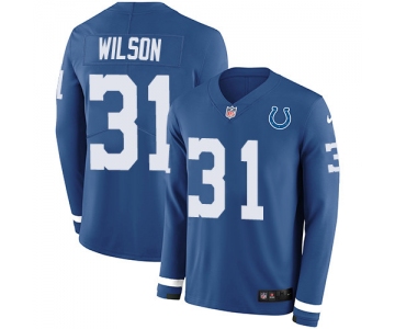 Nike Colts #31 Quincy Wilson Royal Blue Team Color Men's Stitched NFL Limited Therma Long Sleeve Jersey