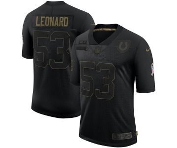 Nike Colts 53 Darius Leonard Black 2020 Salute To Service Limited Jersey