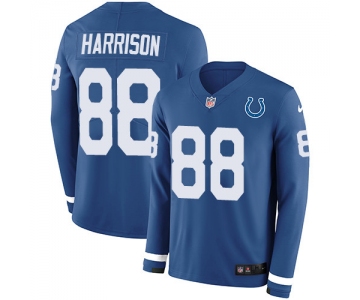 Nike Colts #88 Marvin Harrison Royal Blue Team Color Men's Stitched NFL Limited Therma Long Sleeve Jersey