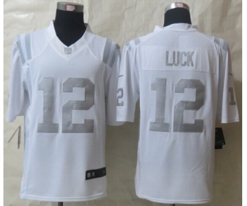 Nike Indianapolis Colts #12 Andrew Luck Platinum White Limited Jersey