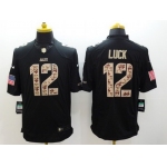 Nike Indianapolis Colts #12 Andrew Luck Salute to Service Black Limited Jersey