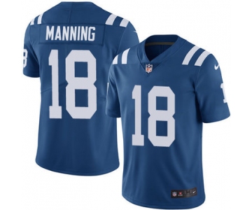 Nike Indianapolis Colts #18 Peyton Manning Royal Blue Team Color Men's Stitched NFL Vapor Untouchable Limited Jersey