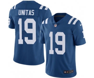 Nike Indianapolis Colts #19 Johnny Unitas Royal Blue Team Color Men's Stitched NFL Vapor Untouchable Limited Jersey