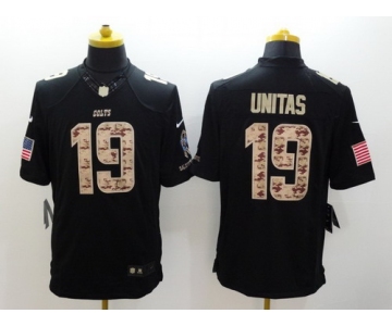 Nike Indianapolis Colts #19 Johnny Unitas Salute to Service Black Limited Jersey