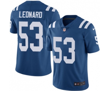 Nike Indianapolis Colts #53 Darius Leonard Royal Blue Team Color Men's Stitched NFL Vapor Untouchable Limited Jersey