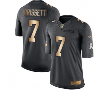 Nike Indianapolis Colts #7 Jacoby Brissett Black Men's Stitched NFL Limited Gold Salute To Service Jersey