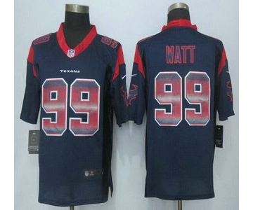 Houston Texans #99 J.J. Watt White Navy Blue Strobe 2015 NFL Nike Fashion Jersey