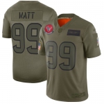 Men Houston Texans 99 Watt Green Nike Olive Salute To Service Limited NFL Jerseys