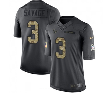 Men's Houston Texans #3 Tom Savage Black Anthracite 2016 Salute To Service Stitched NFL Nike Limited Jersey