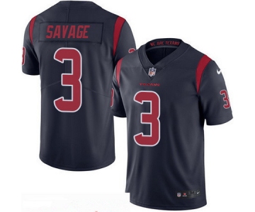 Men's Houston Texans #3 Tom Savage Navy Blue 2016 Color Rush Stitched NFL Nike Limited Jersey