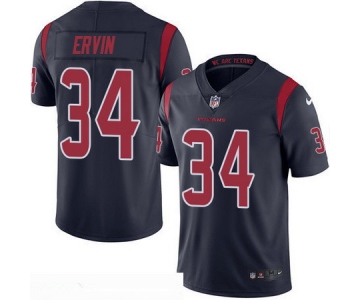 Men's Houston Texans #34 Tyler Ervin Navy Blue 2016 Color Rush Stitched NFL Nike Limited Jersey