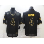 Men's Houston Texans #4 Deshaun Watson Black Gold 2020 Salute To Service Stitched NFL Nike Limited Jersey