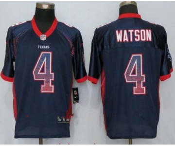 Men's Houston Texans #4 Deshaun Watson Navy Blue Drift Stitched NFL Nike Fashion Jersey