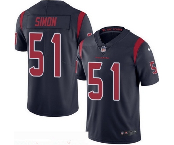 Men's Houston Texans #51 John Simon Navy Blue 2016 Color Rush Stitched NFL Nike Limited Jersey