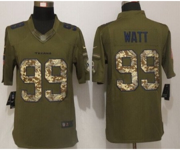 Men's Houston Texans #99 J.J. Watt Green Salute To Service 2015 NFL Nike Limited Jersey