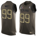 Men's Houston Texans #99 J.J.Watt Green Salute to Service Hot Pressing Player Name & Number Nike NFL Tank Top Jersey