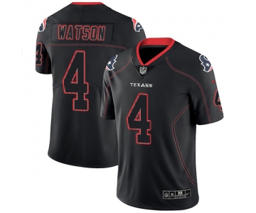 Men's Texans #4 Deshaun Watson NFL 2018 Lights Out Black Color Rush Limited Jersey