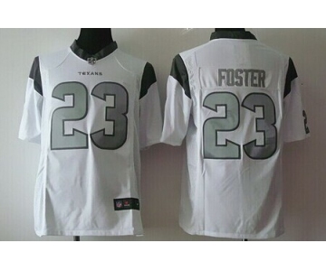 Nike Houston Texans #23 Arian Foster Platinum White Limited Jersey