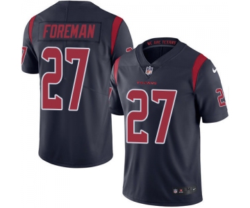 Nike Houston Texans #27 D'Onta Foreman Navy Blue Men's Stitched NFL Limited Rush Jersey