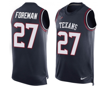 Nike Houston Texans #27 D'Onta Foreman Navy Blue Team Color Men's Stitched NFL Limited Tank Top Jersey