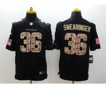 Nike Houston Texans #36 D.J. Swearinger Salute to Service Black Limited Jersey