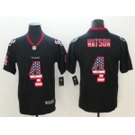 Nike Houston Texans #4 Deshaun Watson Black USA Flag Fashion Color Rush Limited Jersey