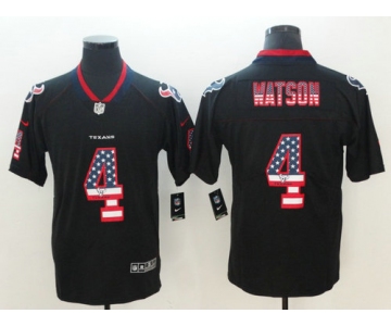Nike Houston Texans #4 Deshaun Watson Black USA Flag Fashion Color Rush Limited Jersey