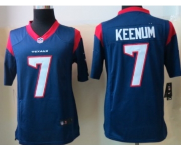 Nike Houston Texans #7 Case Keenum Blue Limited Jersey