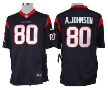 Nike Houston Texans #80 Andre Johnson Blue Limited Jersey