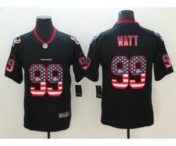 Nike Houston Texans #99 Watt Black USA Flag Fashion Color Rush Limited Jersey