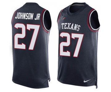 Nike Texans #27 Duke Johnson Jr Navy Blue Team Color Men's Stitched NFL Limited Tank Top Jersey
