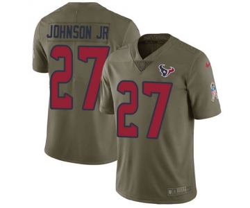 Nike Texans #27 Duke Johnson Jr Olive Men's Stitched NFL Limited 2017 Salute to Service Jersey