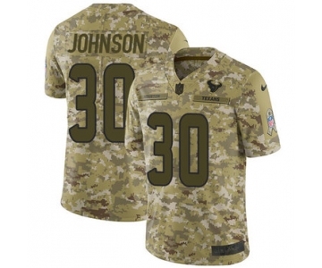 Nike Texans #30 Kevin Johnson Camo Men's Stitched NFL Limited 2018 Salute To Service Jersey