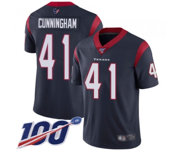 Nike Texans #41 Zach Cunningham Navy Blue Team Color Men's Stitched NFL 100th Season Vapor Limited Jersey