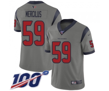 Nike Texans #59 Whitney Mercilus Gray Men's Stitched NFL Limited Inverted Legend 100th Season Jersey